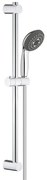 GROHE Vitalo Start 100 glijstangset - 60cm - ronde handdouche - 3 straalsoorten - gladde doucheslang - chroom/zwart 26032000