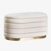 Bank Met Opbergruimte 80 Cm In Bradford Fluweel Wit - Sklum