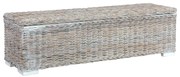 vidaXL Opbergbox 120 cm kubu rattan en massief mangohout wit