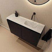 Mondiaz Ture DLux toiletmeubel 80cm urban met wastafel opalo rechts zonder kraangat