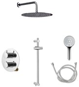 Saniclear Talpa inbouwregendouche 20cm rond met wandarm, 2 standen handdouche en glijstang chroom