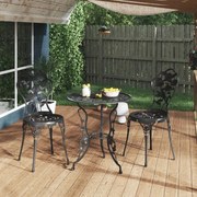 vidaXL Bistrostoelen 2 st gietaluminium zwart