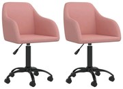 vidaXL Eetkamerstoelen draaibaar 2 st fluweel roze