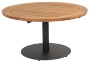 Taste by 4 Seasons Outdoor Saba low dining tafel antraciet met teak blad Ø 130 cm  Tuintafel    houtkleur weerbestendig