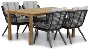 Tuinset 4 personen 160 cm Wicker/Aluminium/Aluminium/wicker Zwart Coco Azzano/Weston