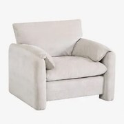 Serra Gestoffeerde Fauteuil Lichtgrijs Chenille - Sklum