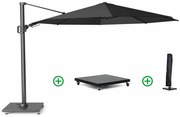Platinum Challenger zweefparasol 3.5m T2 premium (incl. voet en hoes) faded black