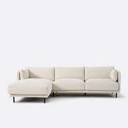 Hoekbank links, fijne badstof, Victor