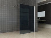 Saqu Splash inloopdouche met chroom muurprofiel 120x200cm Nano rookglas