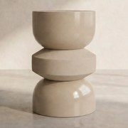 Dutchbone Apollo Beige Two-tone Bijzettafel Van Metaal - 29 X 29cm.
