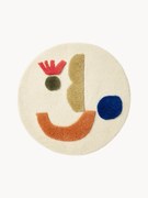 Rond kinderkleed Panto met hoog-laag structuur, handgetuft