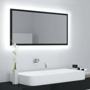 vidaXL Badkamerspiegel LED 90x8,5x37 cm spaanplaat hoogglans zwart