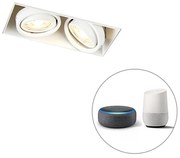 Smart inbouwspot wit trimless incl. 2 WiFi GU10 - Oneon 2 Modern GU10 Binnenverlichting Lamp