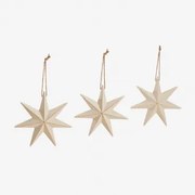 Pack Van 3 Kerstdecoraties Van Mdf Perg Beige – Crème & 15 X 15 Cm - Sklum