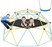 VEVOR Klimkoepel 3,04 m Geometrisch klimrek met hangmat en schommel, voor kinderen van 3 tot 10 jaar, klimrek 340 kg draagvermogen, met klimgreep, speeltoestel voor in de tuin