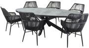 Ohio Chianti dining tuinset 241x116xH74 cm 7 delig antraciet keramiek