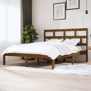 vidaXL Bedframe massief grenenhout honingbruin 160x200 cm