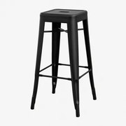 Stapelbare Hoge Krukken Set Van 2 In Staal Lix Matzwart & ↑75 Cm - Sklum