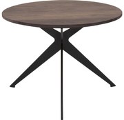 Goossens Excellent Salontafel Ferris rond, hout eiken donker bruin, elegant chic, 50 x 37 x 50 cm