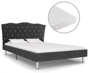 vidaXL Bed met matras stof donkergrijs 140x200 cm