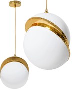 Plafondlamp hangend acryl bal wit goud APP481-1CP