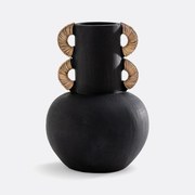 Decoratieve vaas in keramiek en rotan H41,5 cm Kuro