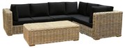 Nissah XL hoek loungeset 3-delig naturel rotan (Rechts)