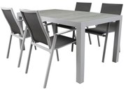 New Valley Fresno dining tuinset 160x90xH74 cm 5 delig wit aluminium