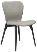 Dan-Form Paragon Design Eetkamerstoel Grijsbruin Boucle Met Zwart Essen