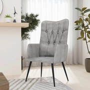 vidaXL Fauteuil canvas grijs