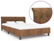 vidaXL Bedframe kunstsuède bruin 120x200 cm