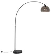 Moderne booglamp zwart met smoke glas - Arc Modern E27 Binnenverlichting Lamp