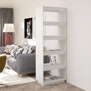 vidaXL Boekenkast/kamerscherm 60x35x167 cm massief grenenhout wit