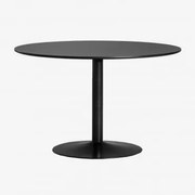 Ronde Eettafel Van Mdf En Ijzer Yvetta Zwart & Ø120 Cm & Zwart - Sklum