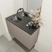 Mondiaz Olan 80cm toiletmeubel smoke met wastafel urban links geen kraangat