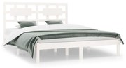 vidaXL Bedframe massief grenenhout wit 150x200 cm 5FT King Size