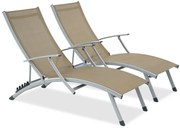 Set van twee bruine tuinligstoelen Salto Tuinpunt