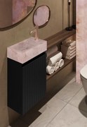 Fontana Pink Onyx toiletmeubel met ribbelfront 40cm zwart mat