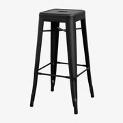 Stapelbare Hoge Kruk Van Staal Lix Matzwart & ↑75 Cm - Sklum