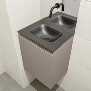 Mondiaz Olan 40cm toiletmeubel smoke met wastafel urban midden geen kraangat