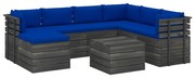 vidaXL 8-delige Loungeset pallet met kussens massief grenenhout