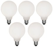 Set van 5 E27 dimbare LED lamp G95 mat 4W 430 lm 2200-4000K
