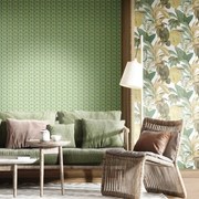 Noordwand Topchic Behang Big leaves groen en beige