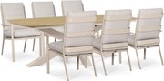 Tuinset 6 personen 220 cm Aluminium Zand/Beige Lifestyle Garden Furniture Lecce/Camila