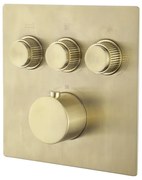 Wiesbaden Caral Klik Pro inbouw thermostatisch douche/badkraan 3 functies met inbouwdeel geborsteld messing SW717356 / SW717361