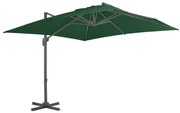 vidaXL Zweefparasol met aluminium paal 400x300 cm groen