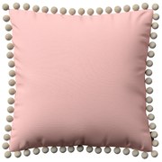 Dekoria Kussenhoes Wera met pompons, roze 45 x 45 cm