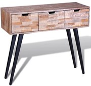 vidaXL Wandtafel met 3 lades gerecycled teakhout