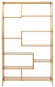 Kare Design Loft Gold Hoog Wandrek Staal Met Glas Goud - 115x30x195cm.