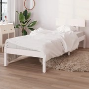 vidaXL Bedframe massief grenenhout wit 75x190 cm UK Small Single